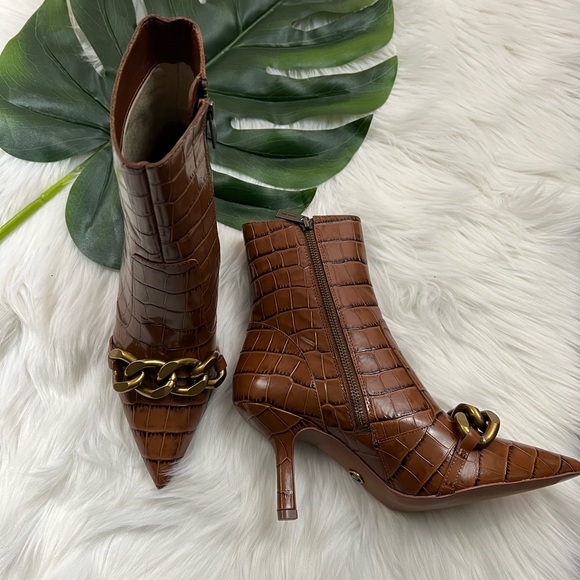 Michael Kors Scarlett Embellished Crocodile Embossed Leather Boot ✨brand new✨ - Picture 5 of 6